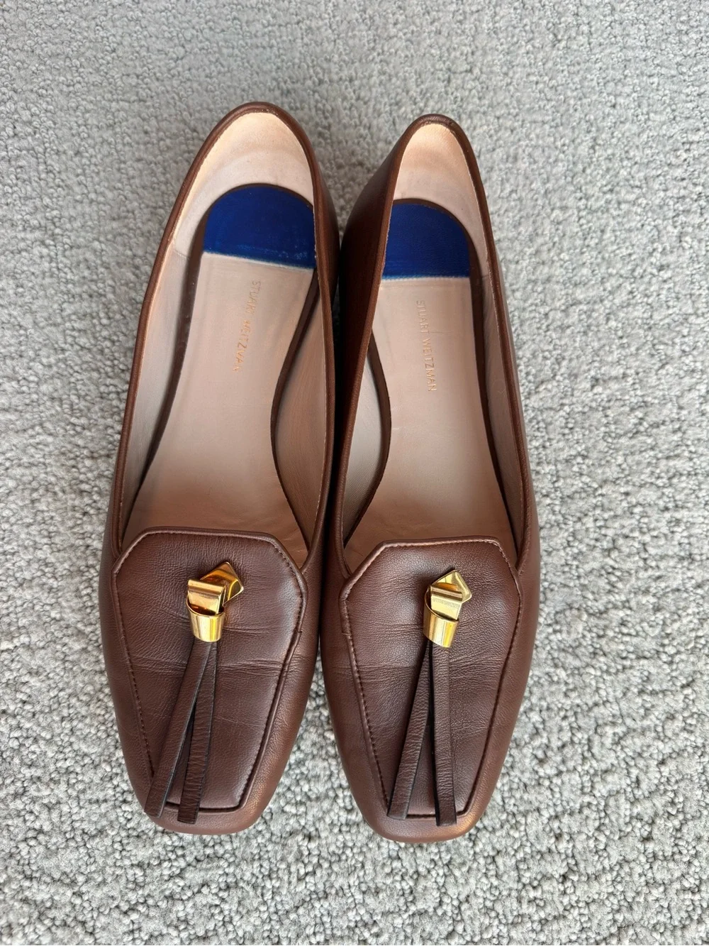 Stuart Weitzman Brown Leather Loafers